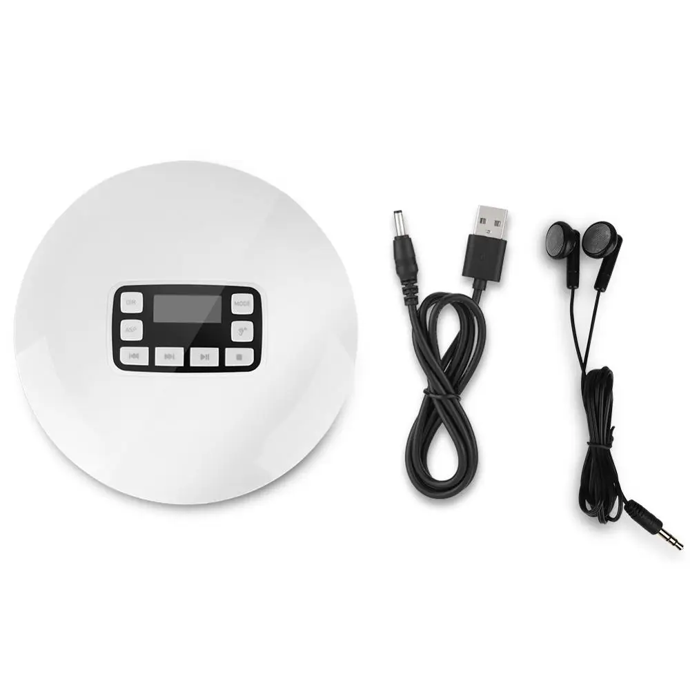 Белый ЕС Plug lcd Портативный AUX CD плеер+ наушники для MP3/CD/CD-R/CD-RW диск стиль cd-плееров