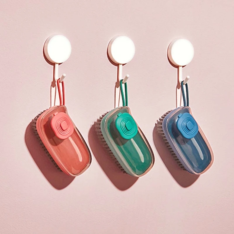 

Press Out Refillable Automatic Liquid Soap Dispenser Brush Kitchen Dish Bowl Pot