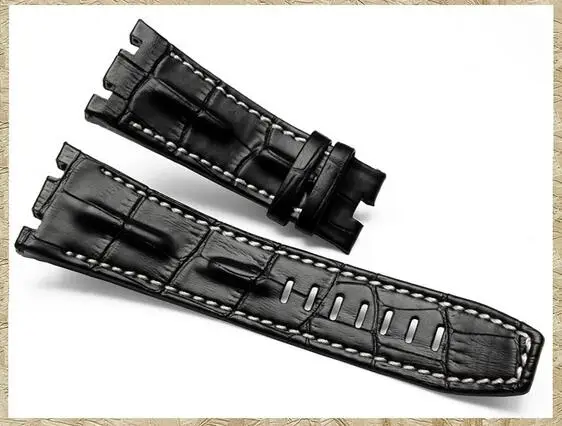 New Free Shipping fit for Audemars 28mm Cattle Skin Genuine Leather Strap+Clasp + Tool for AP DIy Replace