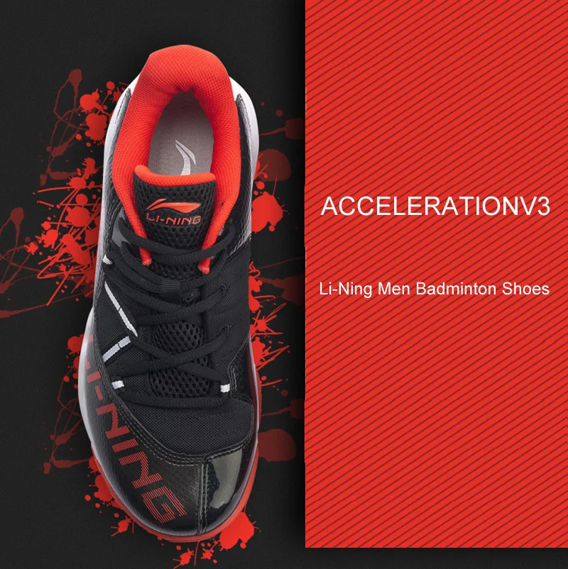 Li-Ning/Мужская обувь для бадминтона acceleration V3 с дышащей подкладкой; спортивная обувь; кроссовки; AYTP033 XYY140