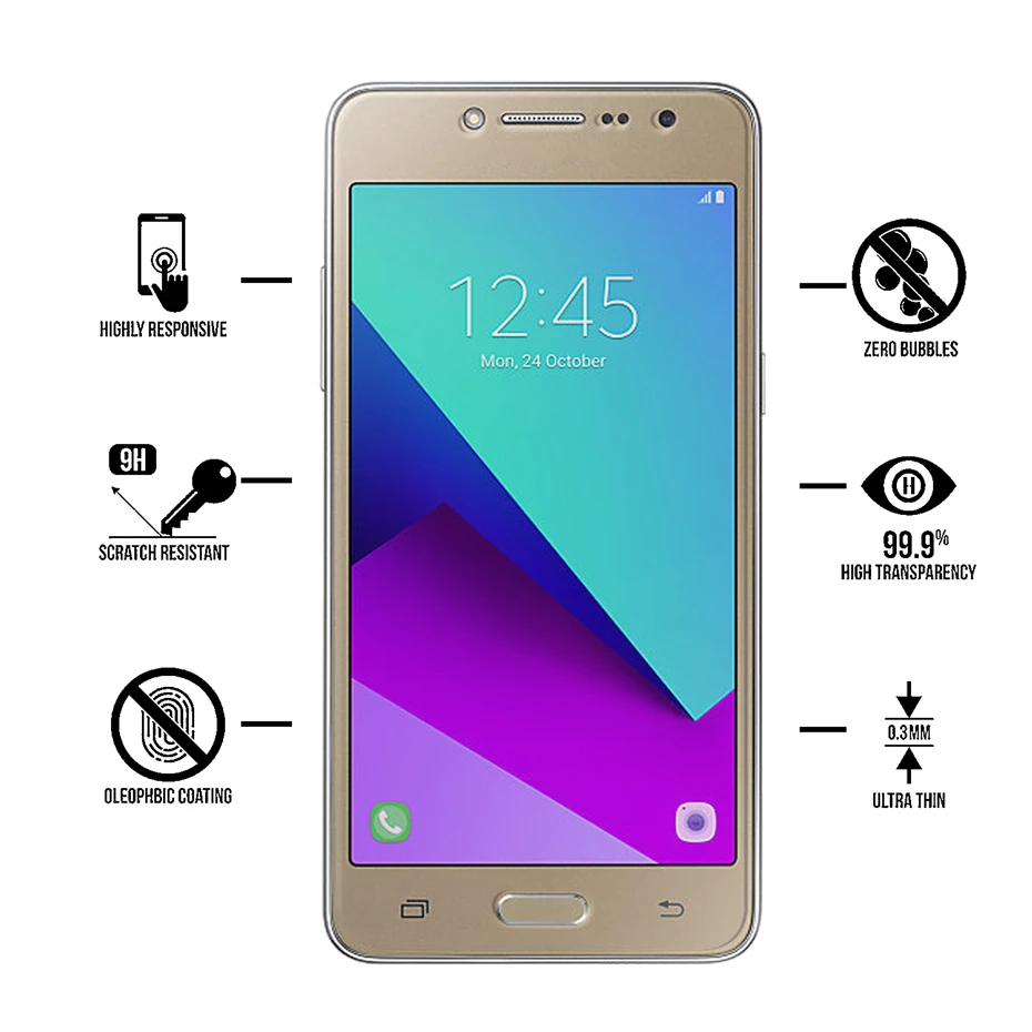 2 шт./лот закаленное стекло для защиты экрана Samsung Galaxy J3 J7 J1 J2 J5 Prime 2015 2016 2017 J701