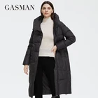 GASMAN 2021 зимняя куртка женская брендовая Высококачественная Повседневная Длинная женская куртка с капюшоном на молнии с карманами пуховая парка верхняя одежда 8197