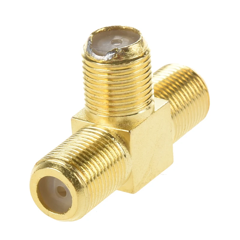 SODIAL(R) 2шт F Female to Two female Jack Triple T RF Adapter Коннектор 3 Way Splitter | Обустройство дома