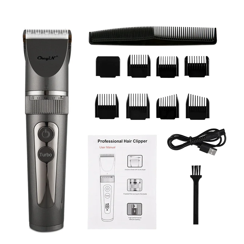 

2022 New Arrivals Full Body Washable Electric Hair Clipper Ceramic Professional Fine Adjustable Hair Trimmer Low Noise Hair