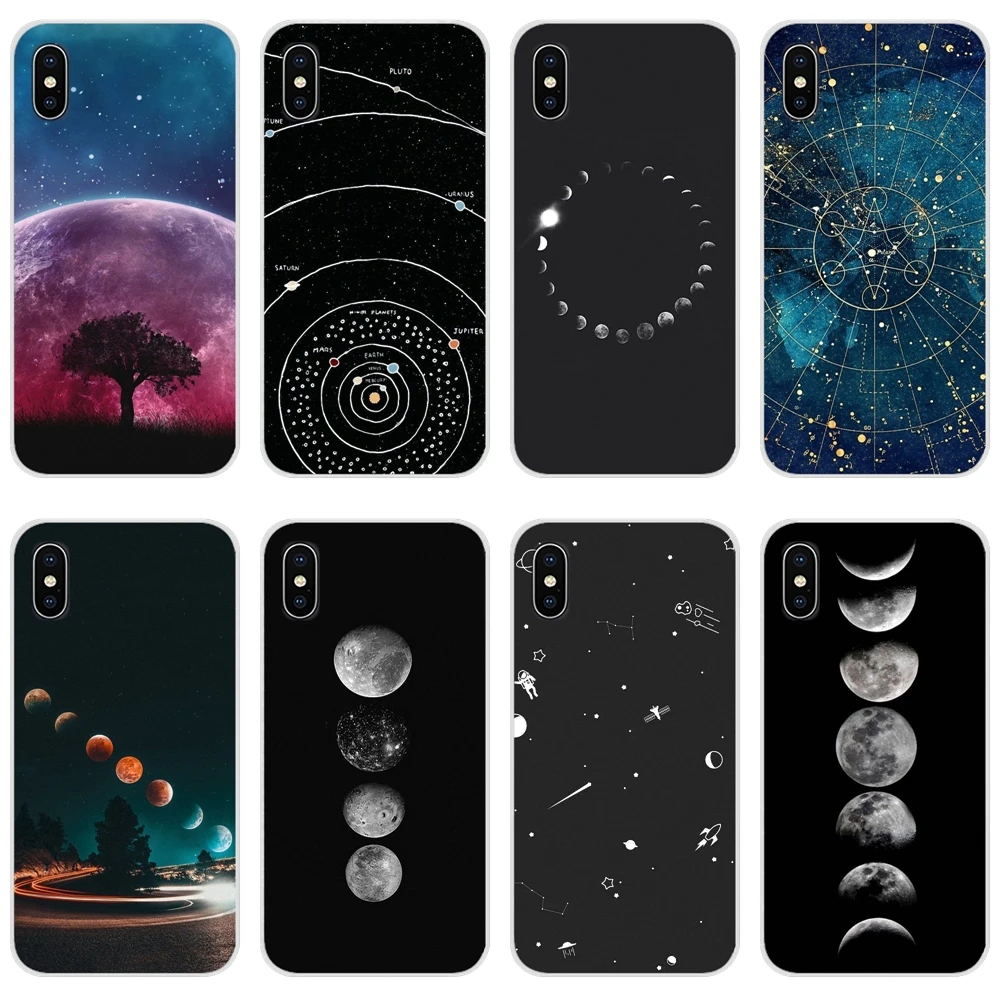 Прозрачные чехлы из ТПУ для Samsung Galaxy Note 8 9 10 20 S7 Edge S8 S9 S10E S20 Lite Plus Ultra Moon Space