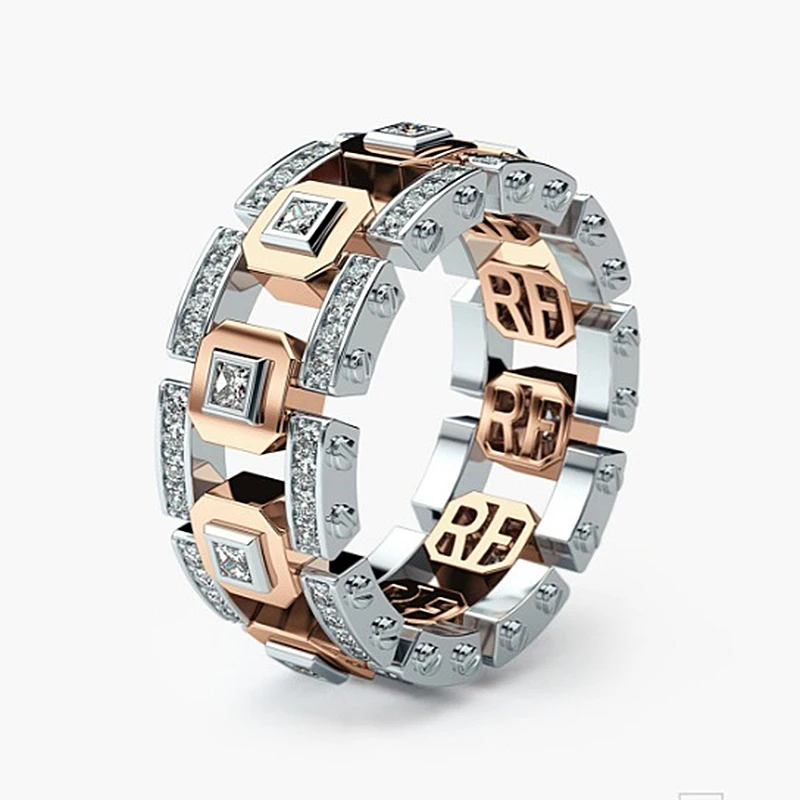 Золотистые и Серебристые разноцветные двухцветные золотистые кольца для женщин