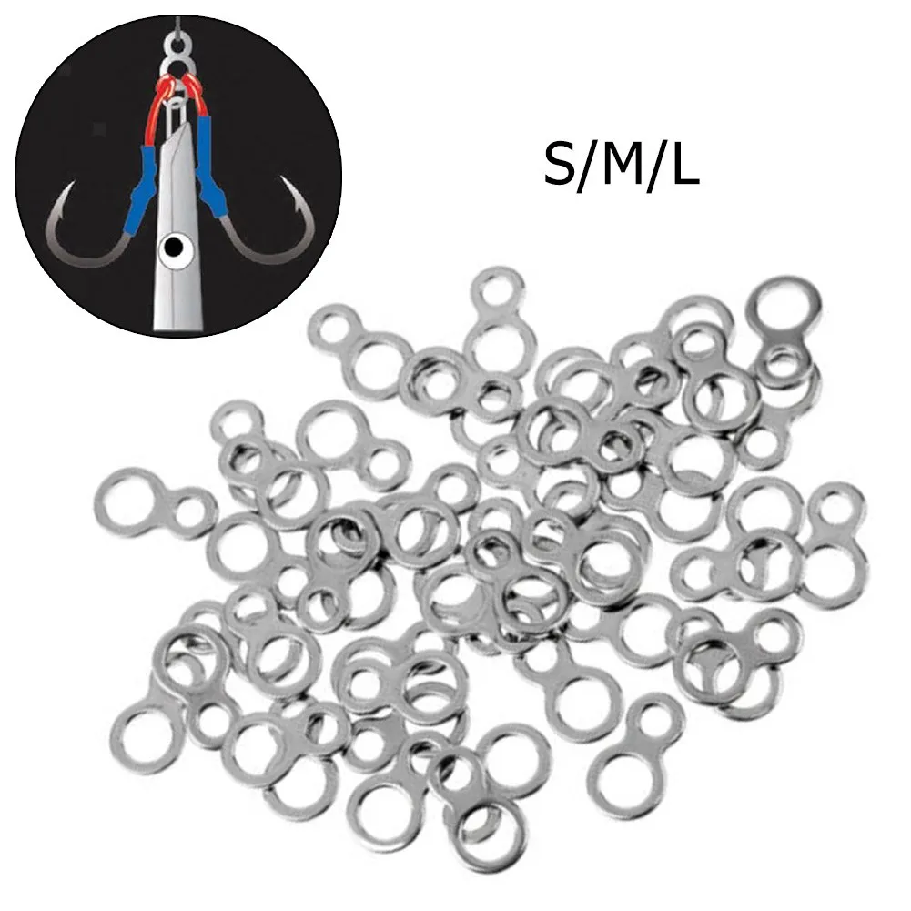 

8/9/10Pcs Stainless Steel Solid Rings Fishing Tackle 8 Shape Hook Connect Rings Butterfly Jigging 8 Solid Rings Assist Pesca