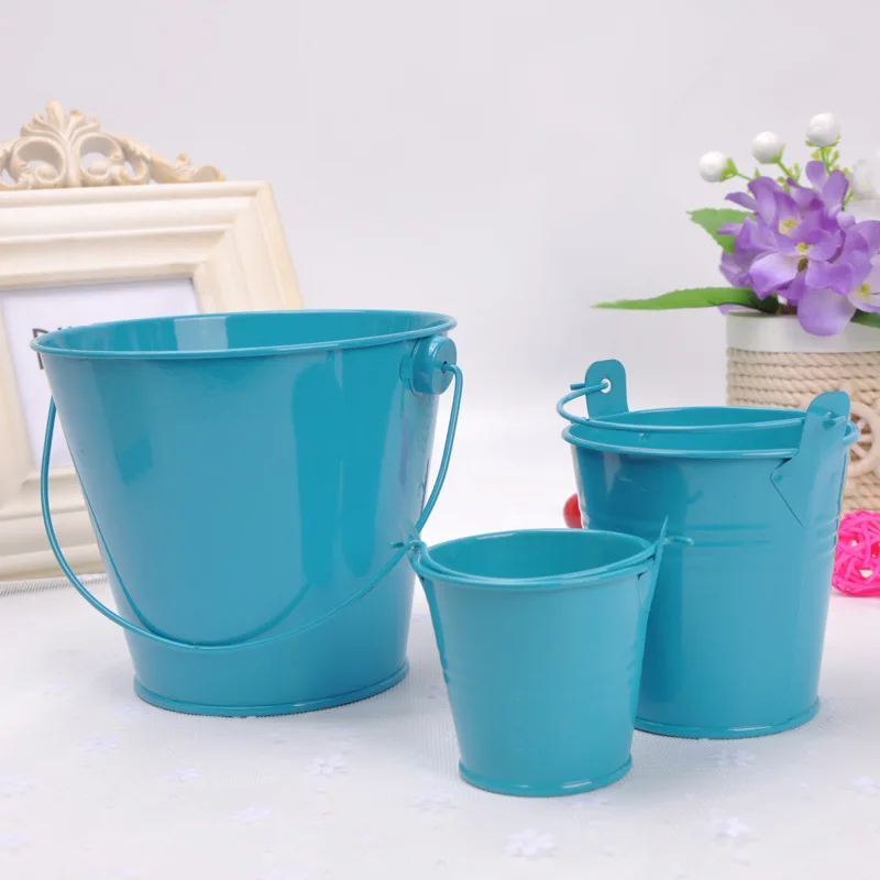 

1Pc Mini Metal Bucket Tin Candy Gift Box Buckets Wedding Party Gift Chocolate Dragee Box Candy Wrapping Bonbonniere Supplies