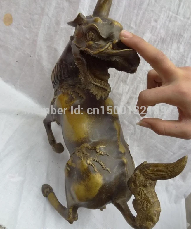 0015 15 авиапочту Китая (China бронзовая скульптура фэншуй защиты Единорог фигурка с