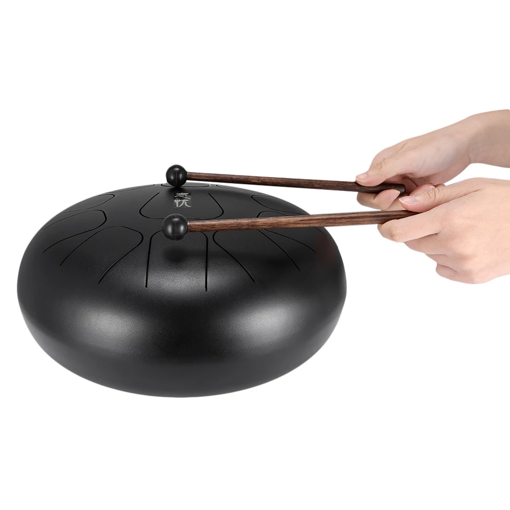 12 дюймов Мини 11 тон сталь язык Профессиональный ударный барабан Handpan инструмент с барабаном для музыкальных терапевтов