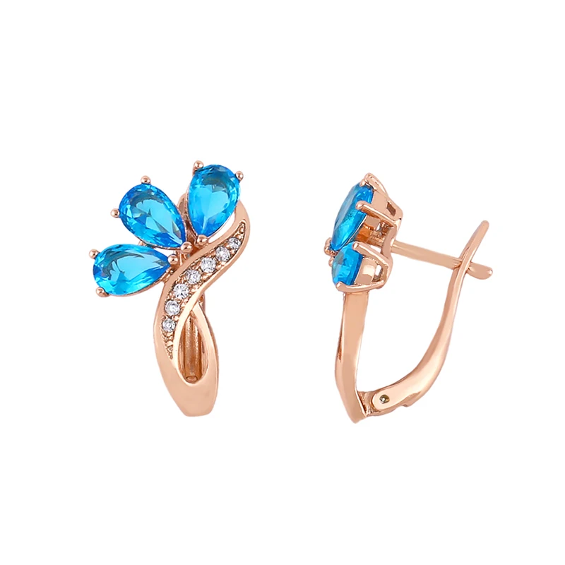 OCSERIO НОВЫЕ геометрические Висячие синие серьги в форме цветка модные женские