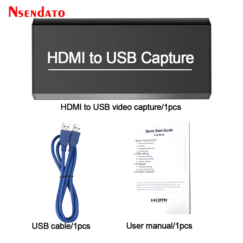 4K USB видеозахват 2 0 HDMI видео Захват Запись адаптер для Youtube OBS Game DVD Camcorder потоковая