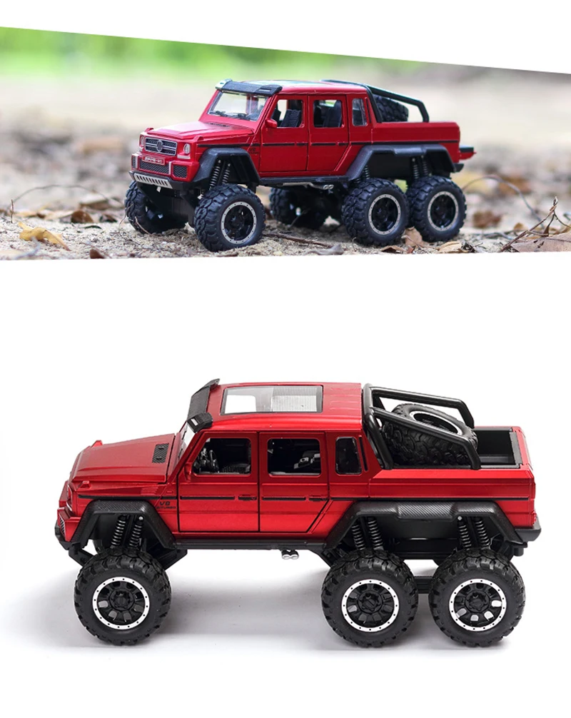 1:32 Масштаб AMG G63 6X6 пикап Внедорожник внедорожный металлический сплав модель автомобиля литые автомобили игрушки для детей Подарки для детей