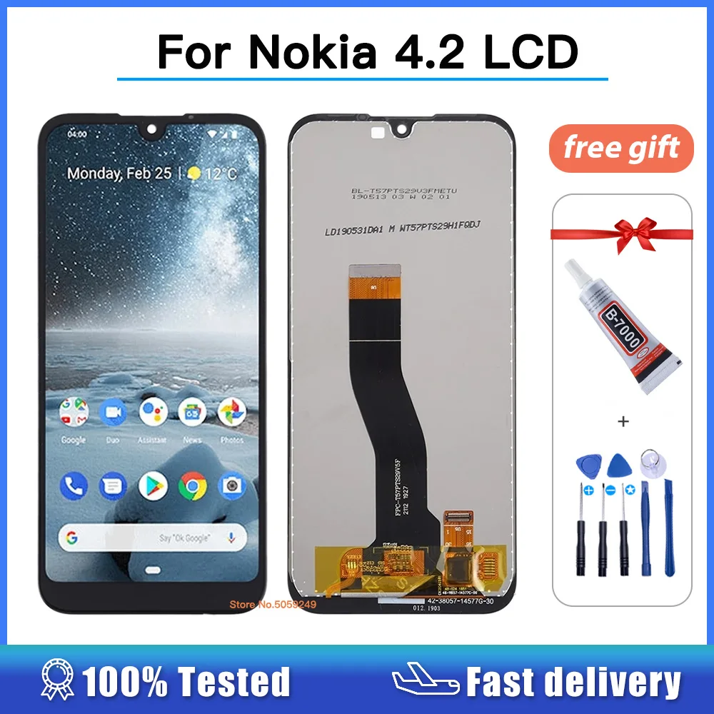 

5.71" For Nokia 4.2 TA-1184 TA-1133 TA-1149 TA-1150 TA-1157 TA-1152 LCD Display Touch Screen Digitizer Assembly Replacement LCDs