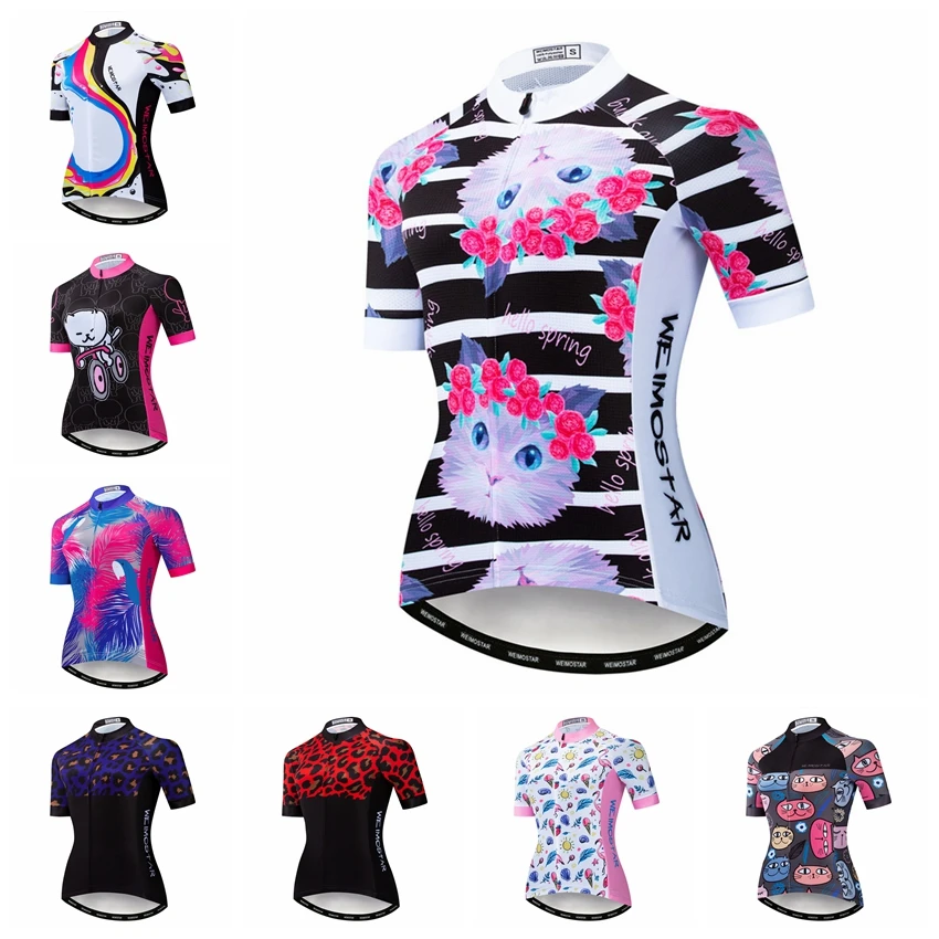 Женская велосипедная рубашка с коротким рукавом maillot майка для езды на
