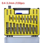 150 шт. мини-сверла выдувная формовочная коробка 0,4-3,2 мм маленькое сверло открывалка для отверстий набор спиральных деревообрабатывающих инструментов аксессуары для маршрутизатора