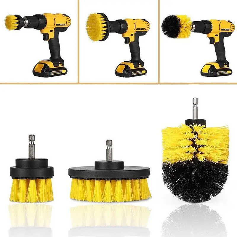 

3pcs/Set Drill Scrubber Brush Car Kit Detailing Tile Grout Car Boat RV Tub Cleaner Scrubber Cleaning Tool Brushes Cleaning Kit