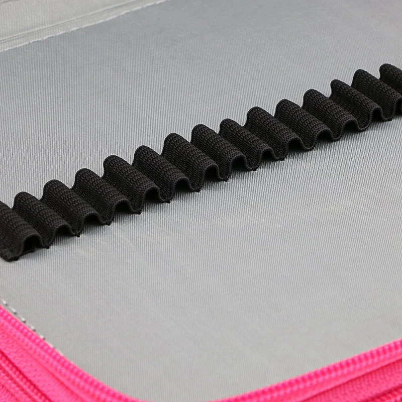 

200 Slots Colored Pencil Case PU Leather Handy Pencil Holder Organizer Zipper Pencil Box with Handle Strap