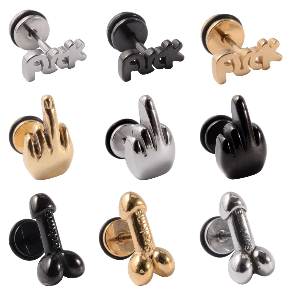 

1pc Stainless Steel Unisex Punk Gothic Retro Ear Tragus Cartilage Helix Fashion Accessories Piercing Jewelry