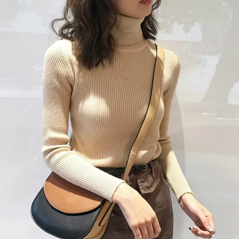 Свитер с высоким воротом 2019 высококачественные свитера Женский пуловер дикая