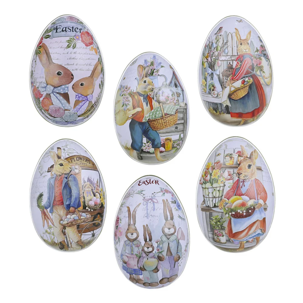 

6pcs Easter Egg Candy Box Decorative Gift Package Box Festival Candy Case