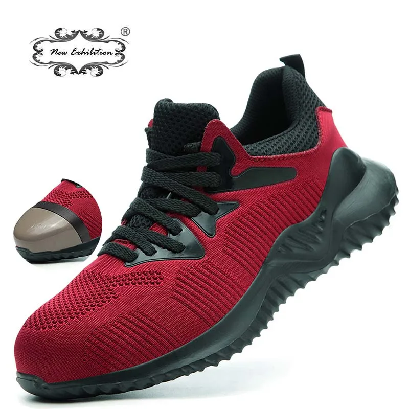 Мужская дышащая рабочая обувь для выставок защитная со стальным носком и защитой