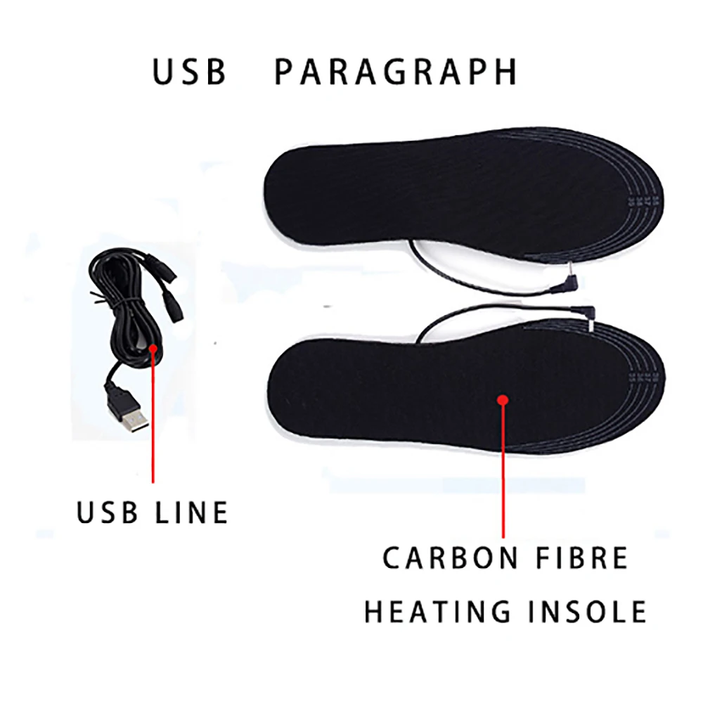 1 пара стельки с подогревом через USB для обуви теплые ног зимние занятий спортом