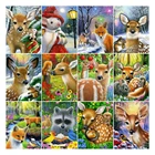 Алмазная 5D картина с животными YI Bright, полная вышивка с оленем, животное, лиса, енот, зимний Декор для дома