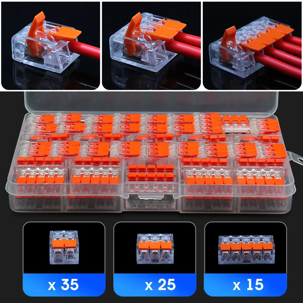 

2 Set 150 Pcs For 221 Electrical Connectors Wire Block Clamp Terminal Cable