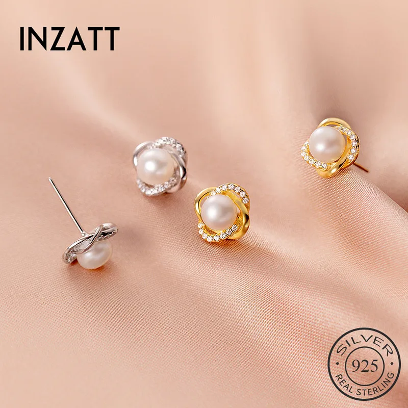 

Серьги-гвоздики женские из серебра 925 пробы с жемчугом и цирконием