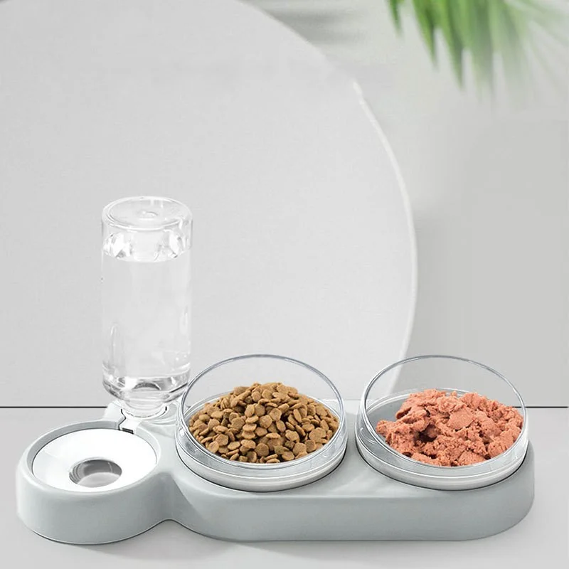 

2021 Puppy Cat Bowl Water Dispenser Pot Water Storage Pet Dog Cat Food Bowl Food Container with Waterer Pet Waterer Feeder