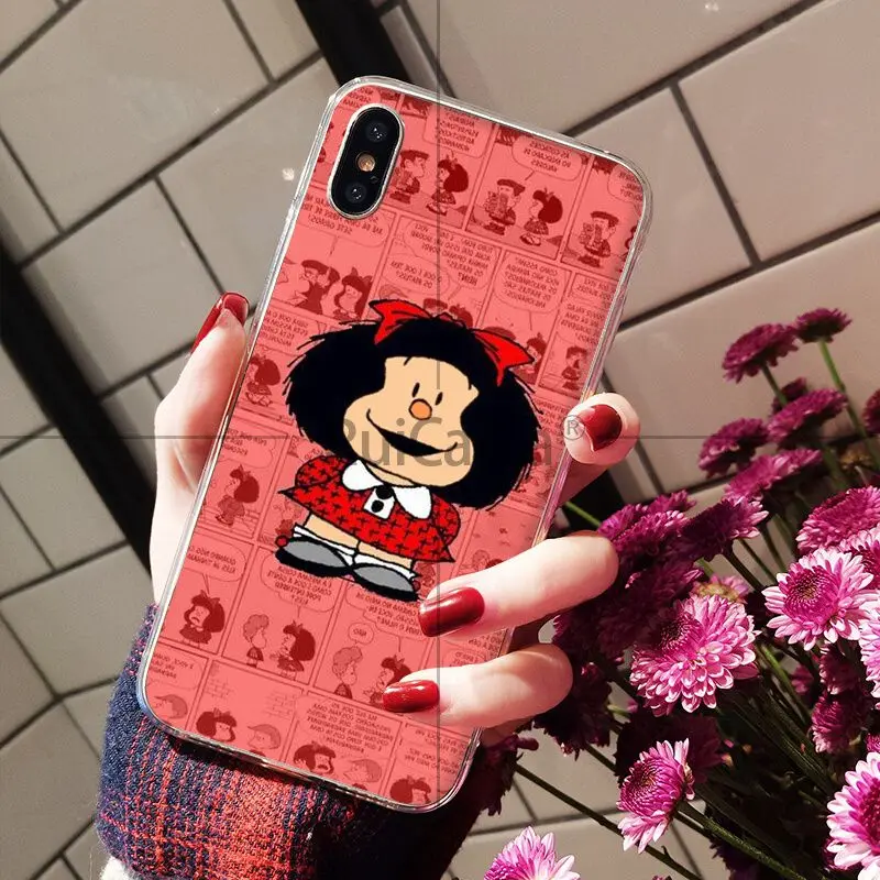 Ruicaica Mafalda DIY Painted Beautiful Phone Accessories Case for iPhone 8 7 6 6S Plus 5 5S SE XR X XS MAX Coque Shell | Мобильные