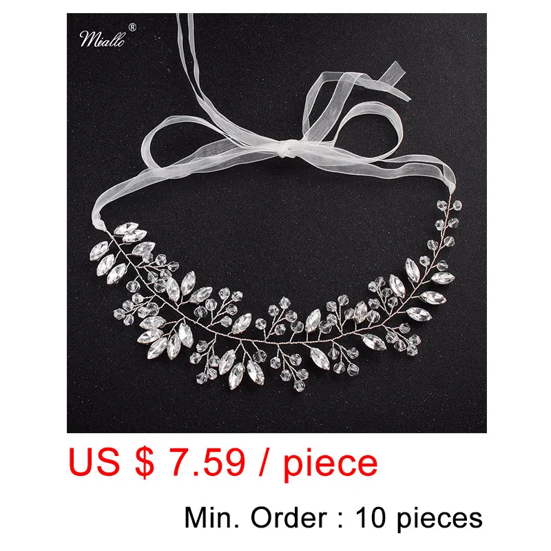 

Miallo 10pcs/lot Wholesale Austrian Crystal Women Handmade Hair Vine Headbands Bridal Wedding Hair Accessories Headpieces