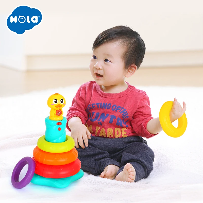HOLA TOYS 2101 дети Радуга укладки утка детские игрушки для детей Подарки|Игрушечные