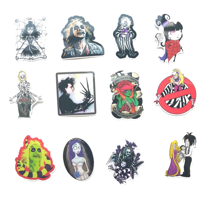 61pcs Stickers Tim Burton Classic Movie Edward Scissorhands Graffiti Sticker For Skateboard Laptop Bicycle Waterproof Decals F4