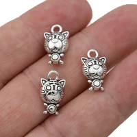 10pcs antique silver plated tiger charms pendants for jewelry making diy bracelet accessories findings