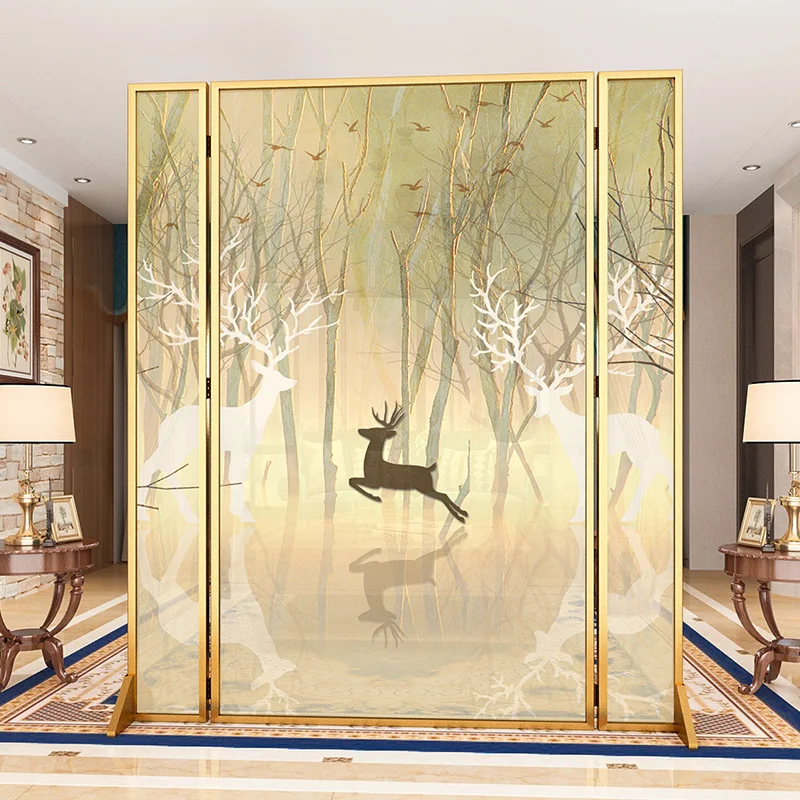 

Скандинавский светильник, роскошный художественный экран, перегородка для входа в гостиную, спальню, перегородка, украшение, металлический мобильный экран Elk