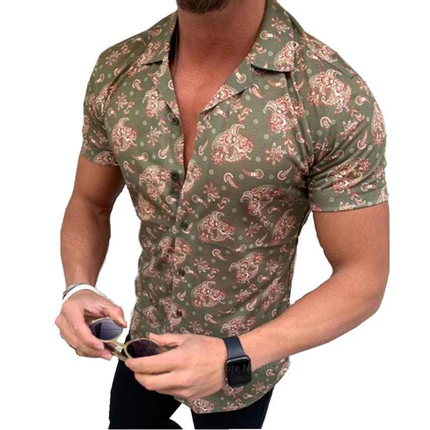 

2020 New African Fashion Clothing for Men Shirt 3D Print Short Sleeve Summer Dashiki Nigerian Rich Bazin Top M-3XL