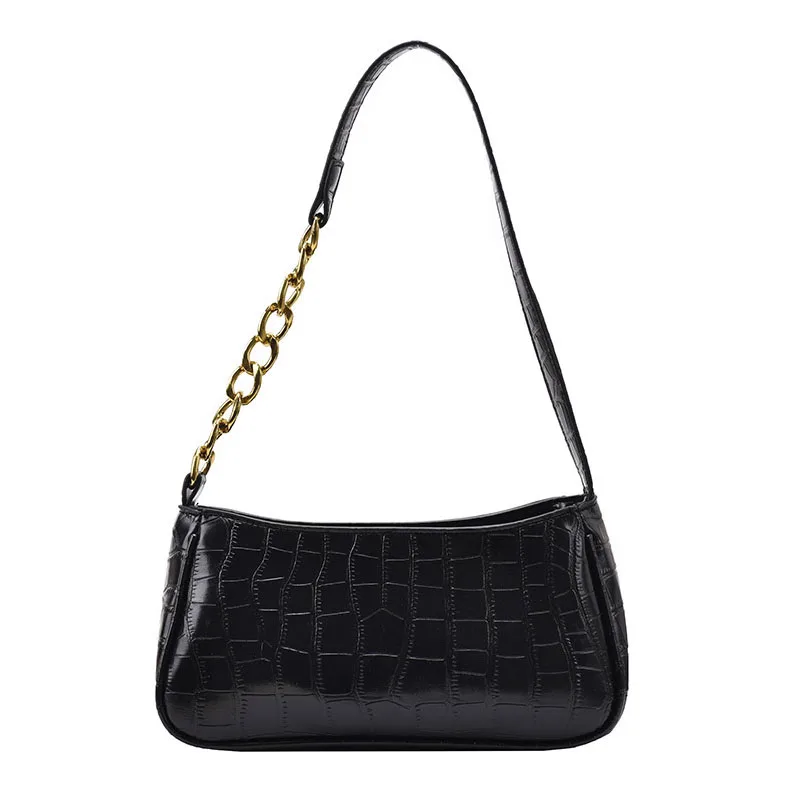 

Pattern Pu Alligator Leather Small Shoulder Bags for Women 2021 New Elegant Simple Chain Design Handbags Casual Crossbody Bag