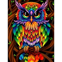 colorful owl 5d diamond painting cross stitch diamond inlay needle craft decoration hanging painting new year gift