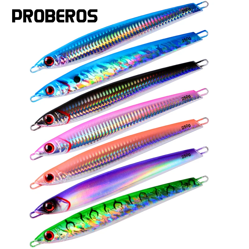 PROBEROS металлическая рыболовная приманка Jigbait с крючками и перо рыбы для