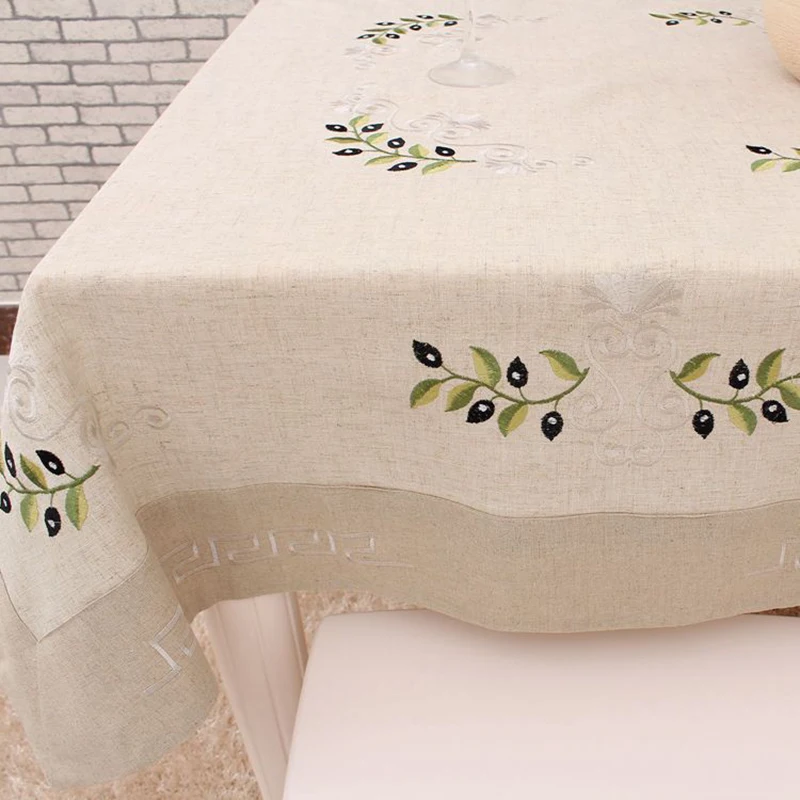 

Tablecloth For Table Round Tablecloth Wedding Decoration Modern Pastoral Decoration Linen Embroidery Home Fireplace Simple