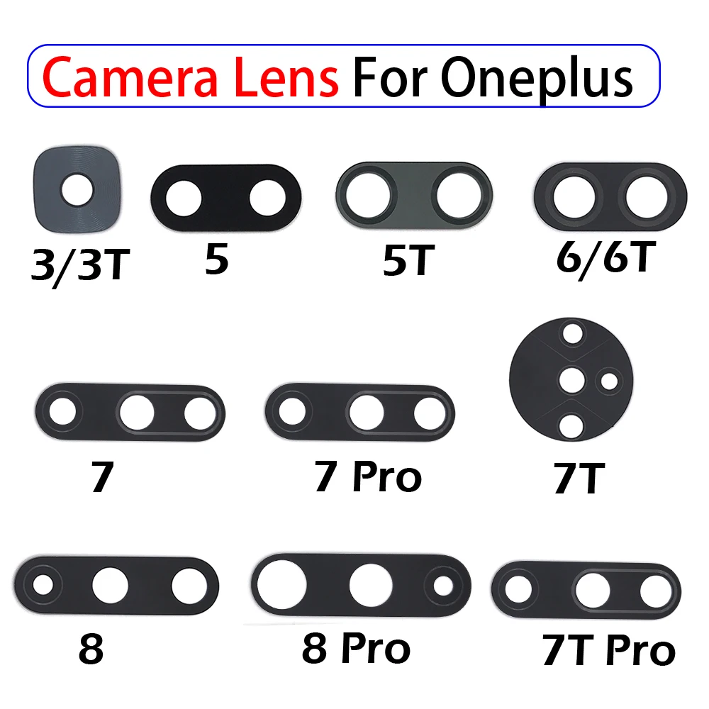 

50 Pcs , Back Rear Camera Lens For Oneplus 3 5 5T 6 6T 7 7T 8 8 Pro 8T Nord Back Camera Glass Lens With Adhesive