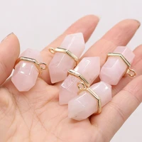 natural rose quartz pendant charms natural stone pendant for women diy jewelry necklace best birthday gift size 20x35mm