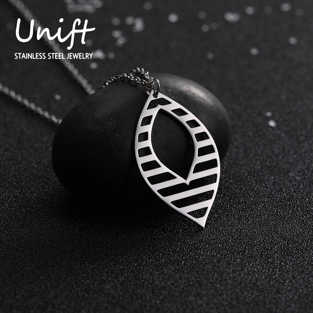 

Классическое ожерелье-подвеска Unift из нержавеющей стали в форме листьев, простой дизайн, элегантные ювелирные изделия для помолвки, подарок
