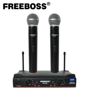 Freeboss KU-22 50 м Рабочий диапазон двухканальный 2 ручной микрофонный передатчик профессиональная караоке UHF Беспроводная микрофонная система