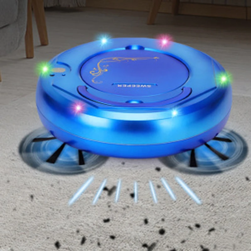 

ligent Vacuum Cleaner 3 In 1 Anti-Collision Floor er Colorful Light Automatic Robot Vacuum Cleaner Anti-Fall Sensor-Bl
