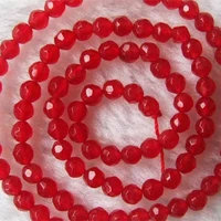 natural stone 4mm red jades diy faceted round loose beads semi precious stone chalcedony jewelry making 15inch my5036