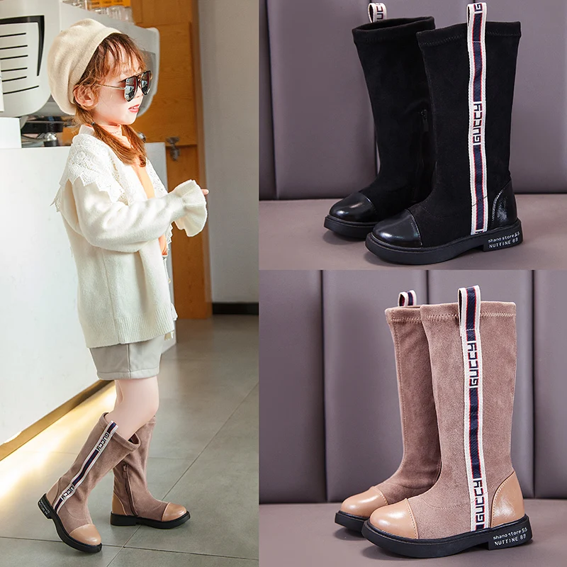 Ботинки для девочек 2019 модная Корейская осень зима детская обувь Дети ботинки