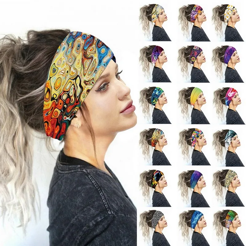 

Vintage Print Women Headbands Bohemian Hair Accessories Hairbands Bandanas Fashion Headwear Turban Run Bandage Running Headwrap